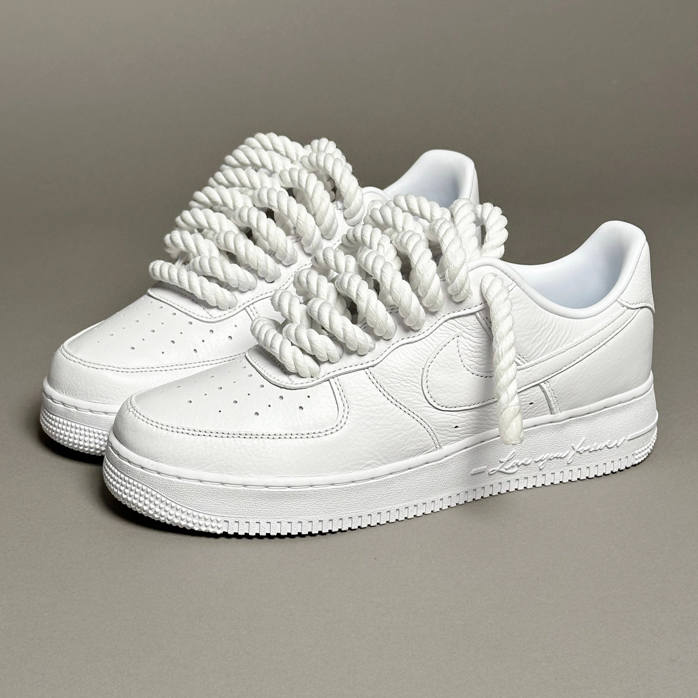 synthetic materials Nike Air Force 1 Nocta Love You Forever "Rope Laces White" V1