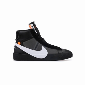 Off White X Blazer Mid Grim Reapers leather materials rough - surface running wear