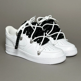 trail runners' shoes Practical Nike Air Force 1 Rope Laces??Triple White