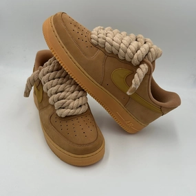 Nike Air Force 1 Rope Laces" Camel foam sole shoe trait half - size