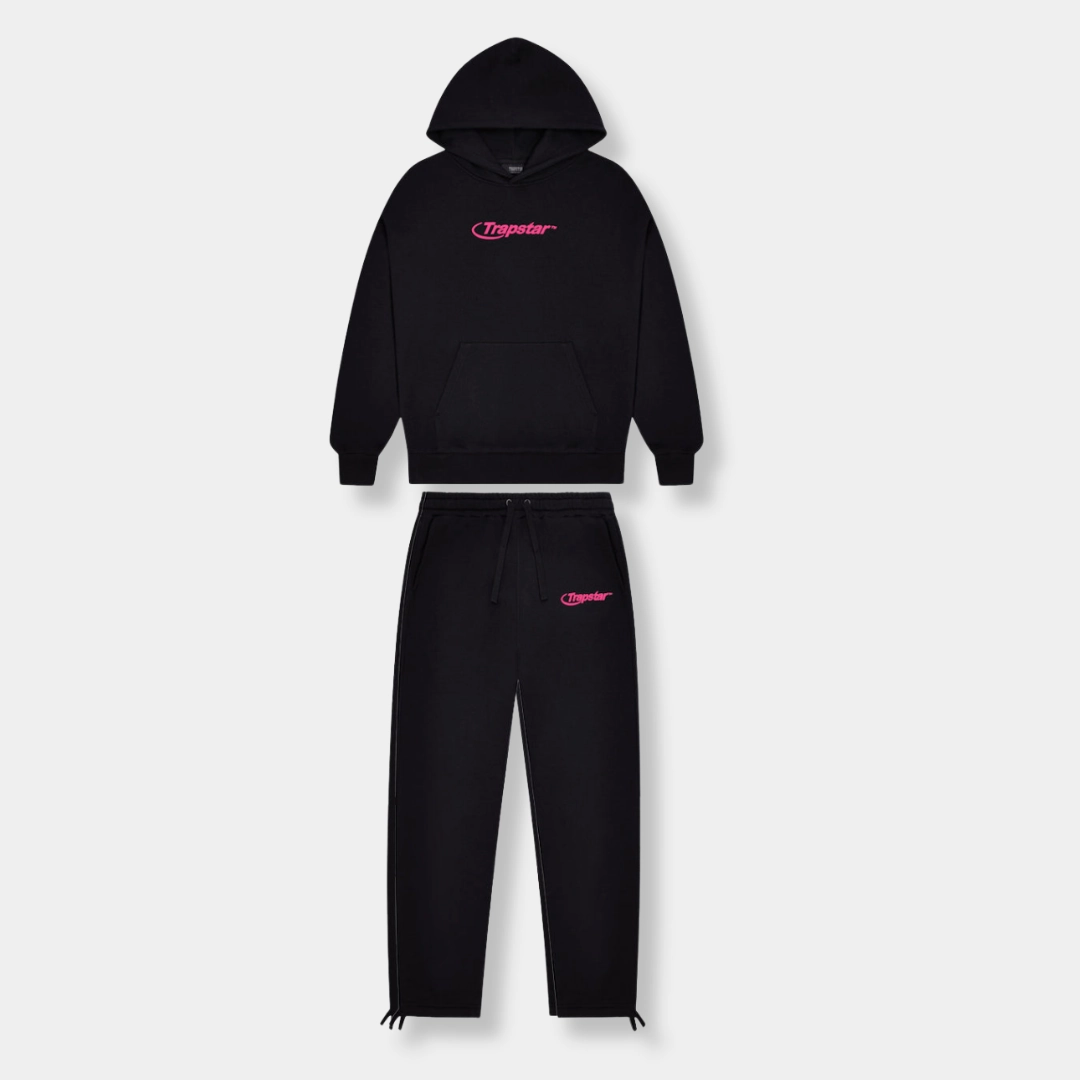 Trapstar Hyperdrive Embroidered Tracksuit - Black/Pink Reliable Performance