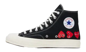 Chuck Taylor All Star 70 Hi "Comme des Garcons PLAY Multi-Heart Black" Jogger Style