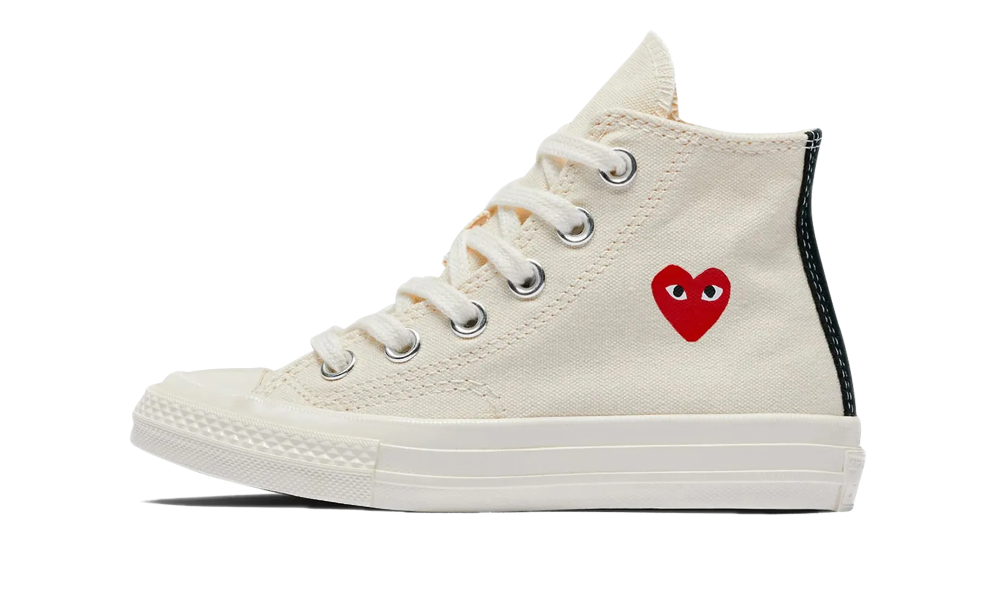 Bright Jog Flower Jog Chuck 70 High GS "Comme des Garcons Play - Small Red Heart Black"