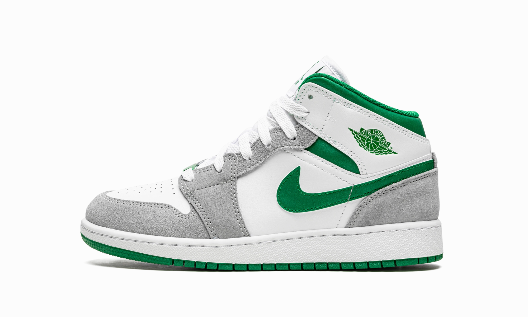 Air Jordan 1 Mid SE GS "Grey / Pine Green" Reliable Grip