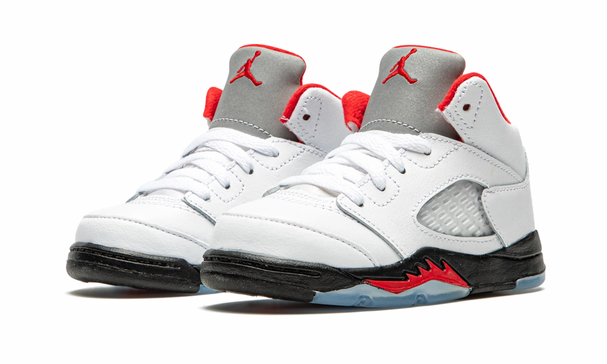 Balanced Support rubber - sole - feature shoes Air Jordan 5 Retro TD "Fire Red Silver Tongue 2020"