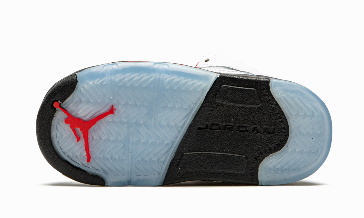 Air Jordan 5 Retro TD "Fire Red Silver Tongue 2020" Joint Stability cloudy