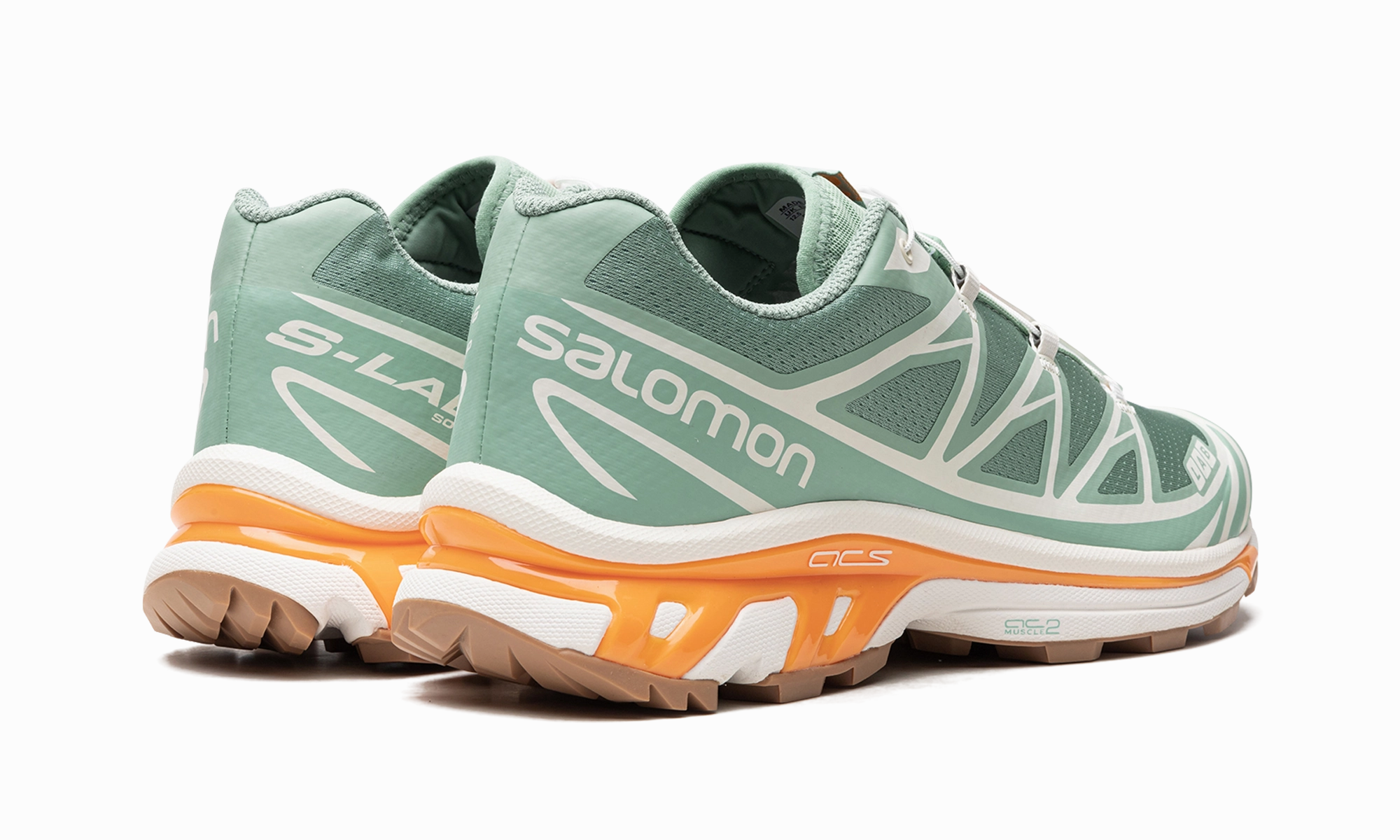 XT-6 "Granite Green Blazing Orange" ocean - themed running shoes muted colors