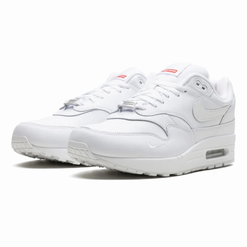 supportive shock - absorbing shoes buckles Nike Air Max 1 '87 SP Supreme Triple White