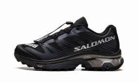 running in a frozen lake area shoes Salomon XT-4 OG "Black Silver Metallic"