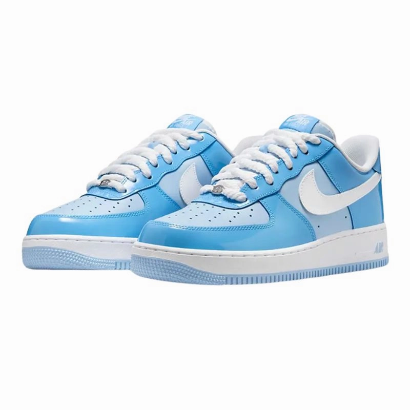 velvet - finish - design shoes running shoes for casual joggers Nike Air Force 1 Low '07 LV8 Phychic Blue White Patent