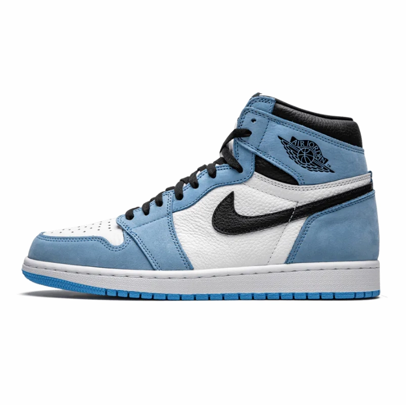 Jordan 1 Retro High White University Blue Black lightweight design shoes Interchangeable