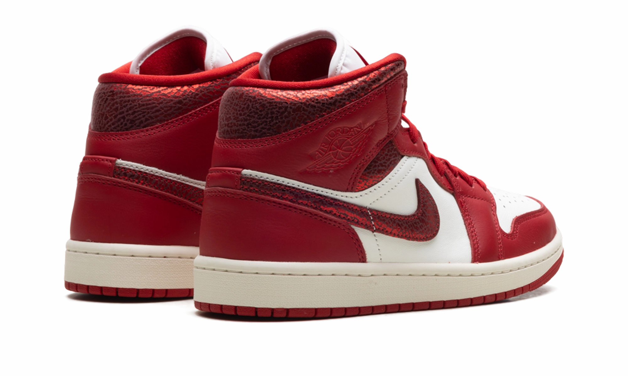 Sports Driven Low Cut Air Jordan 1 Mid WMNS "Red Cracked Leather"
