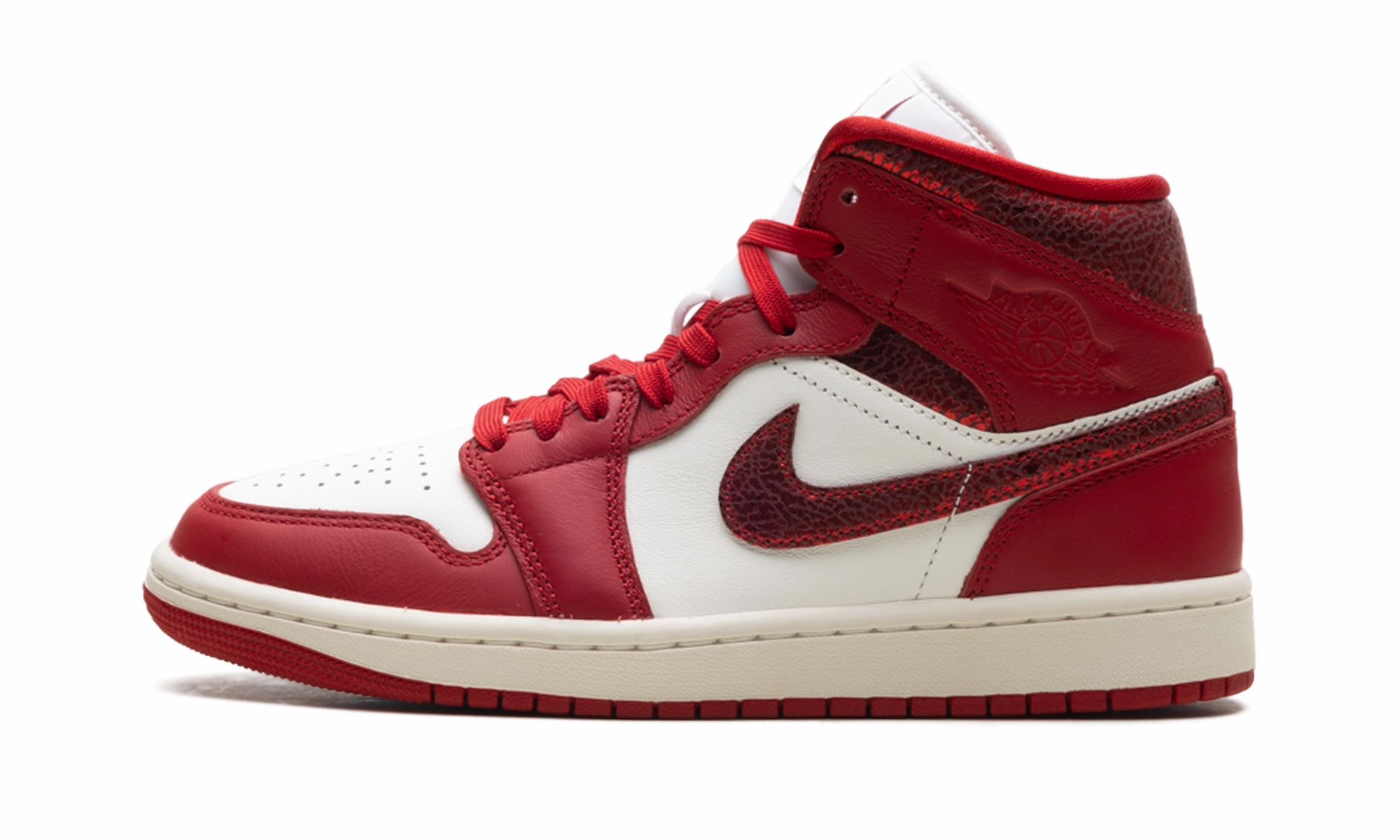 Air Jordan 1 Mid WMNS "Red Cracked Leather" Motion Ease