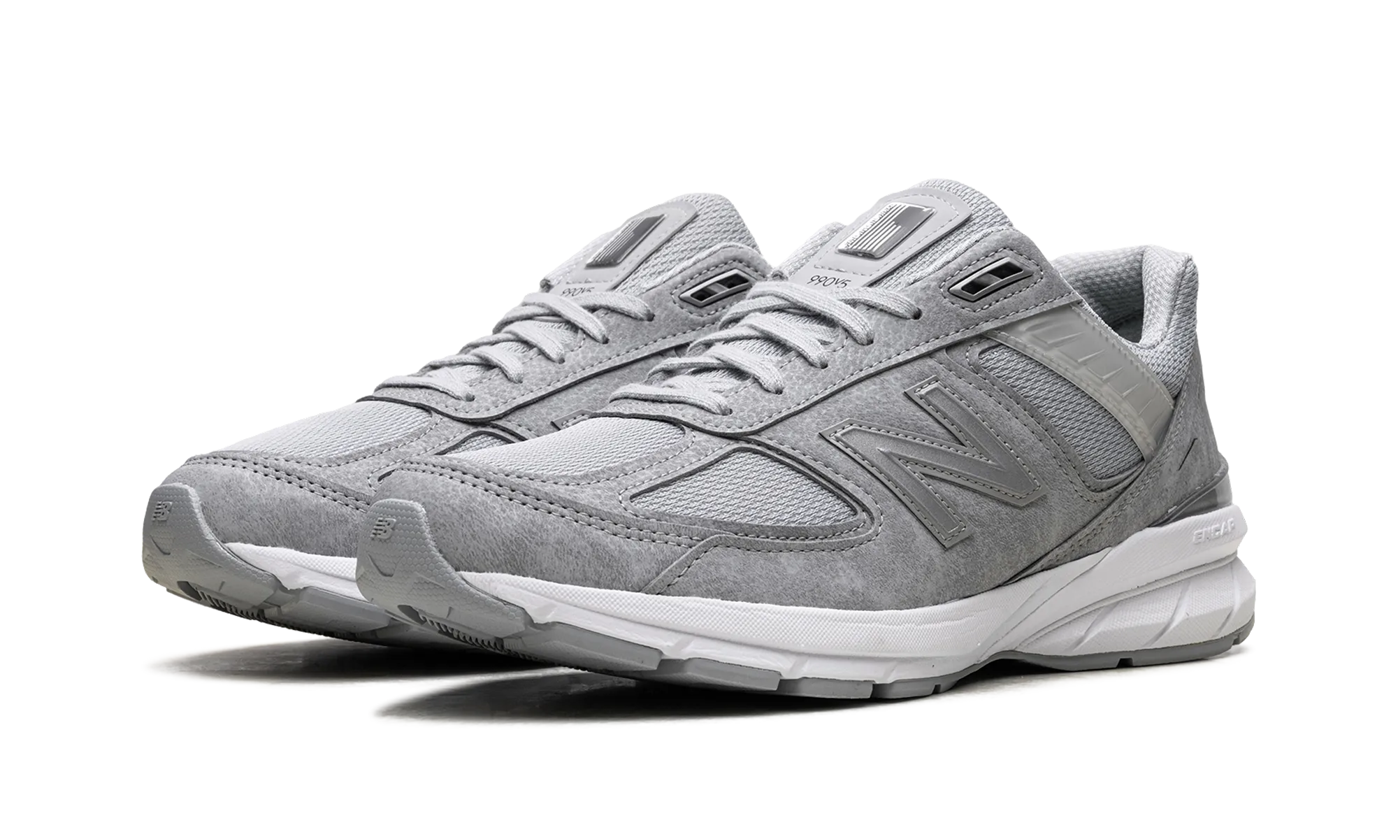 990v5 "Grey White" lace - up running gloves