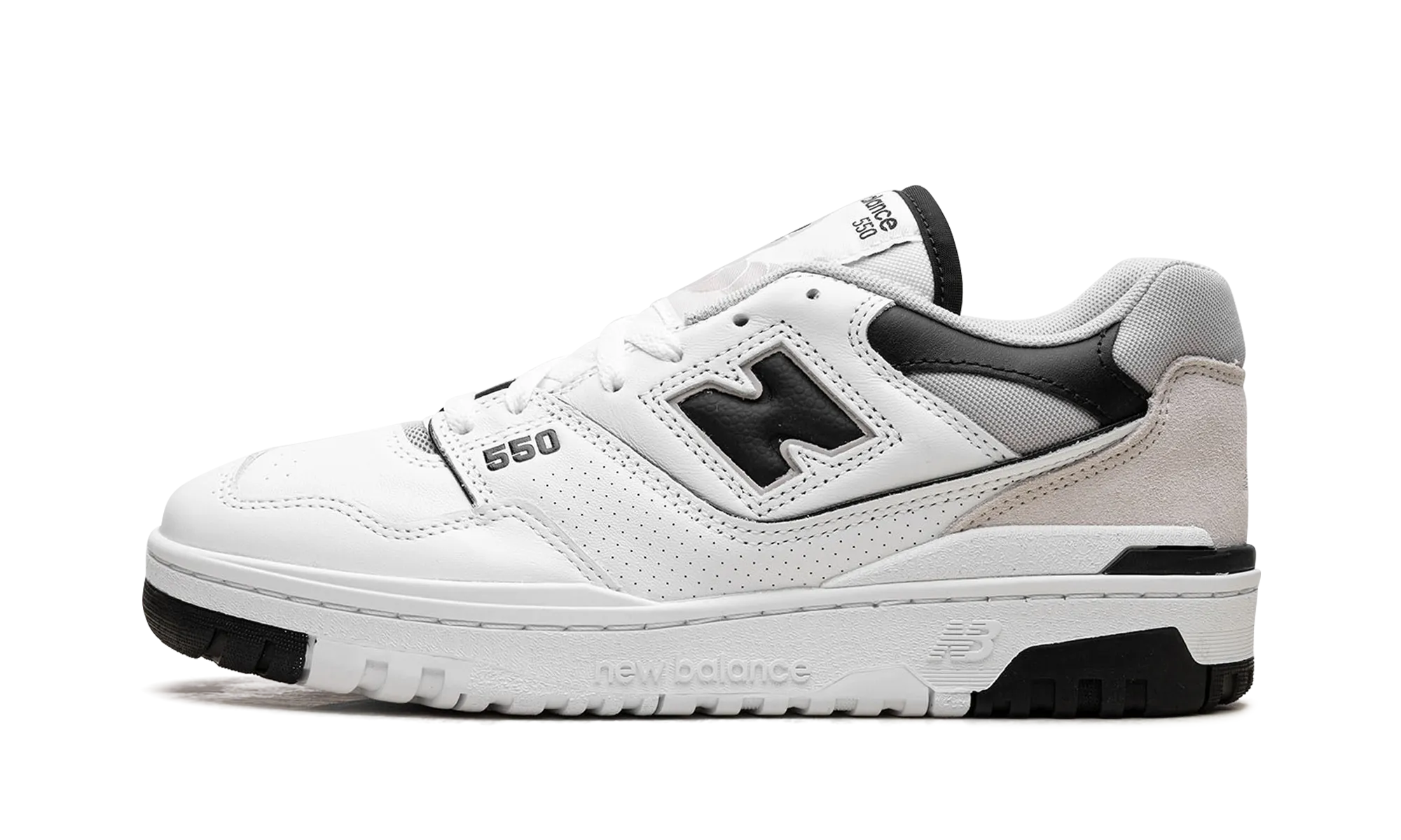 550 "White Black Moonrock" flexible - sole - feature shoes