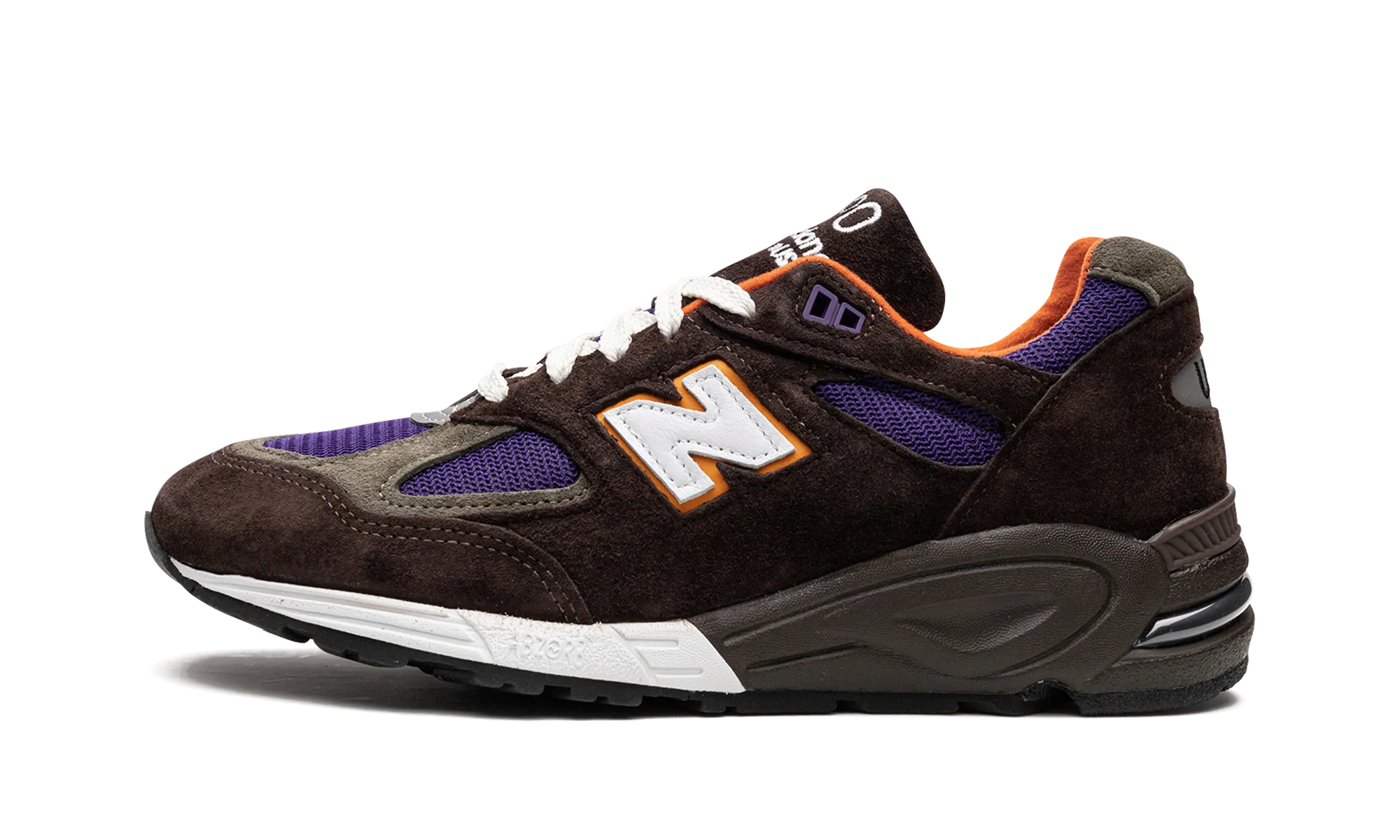 990 v2 "Brown/Orange/Purple" flexible outsole running shoes Storable
