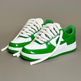amateur running footwear luxury running option Nike Air Force 1 Patent Green Unc "Rope Laces White" V2