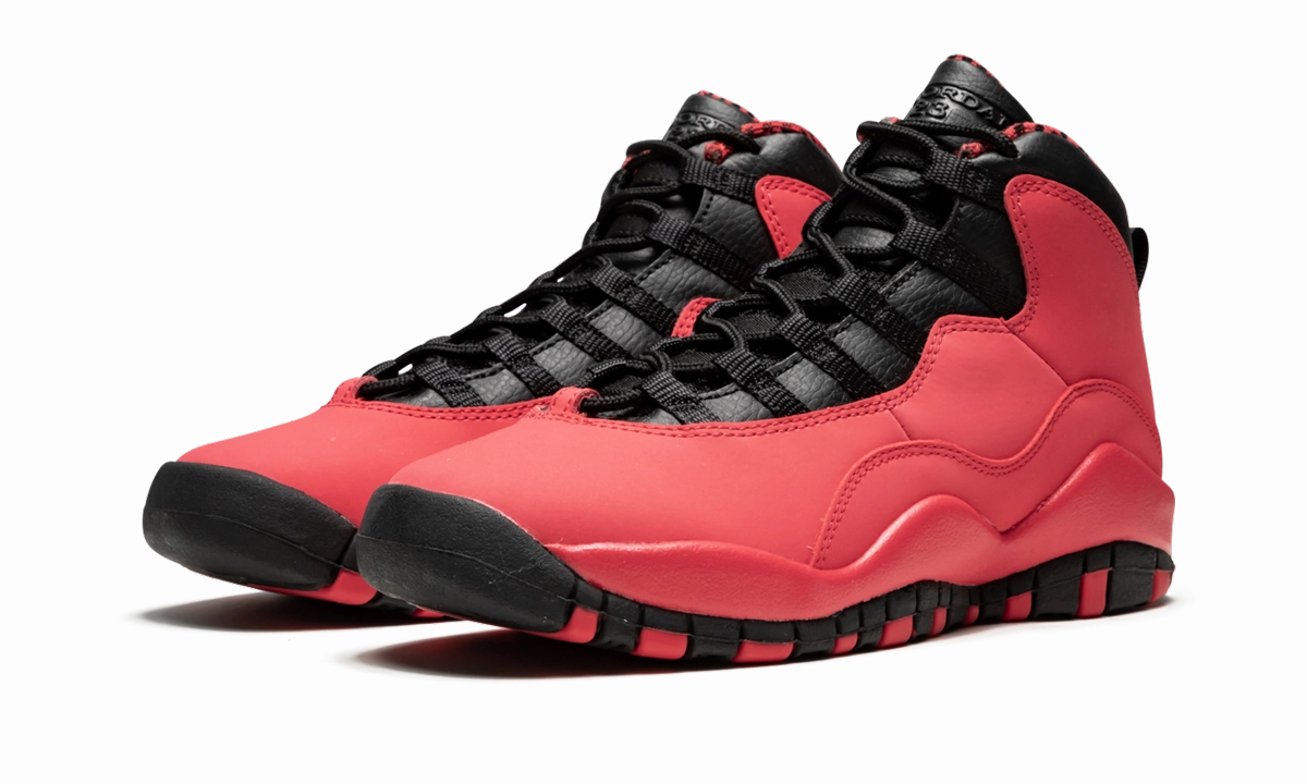 synthetic leather shoes Air Jordan 10 Retro GS "Fusion Red"