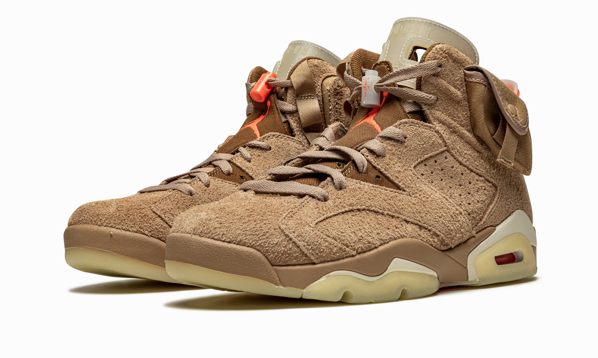 breathable - upper shoes embroidered - finish - design shoes Air Jordan 6 Retro "Travis Scott - British Khaki"