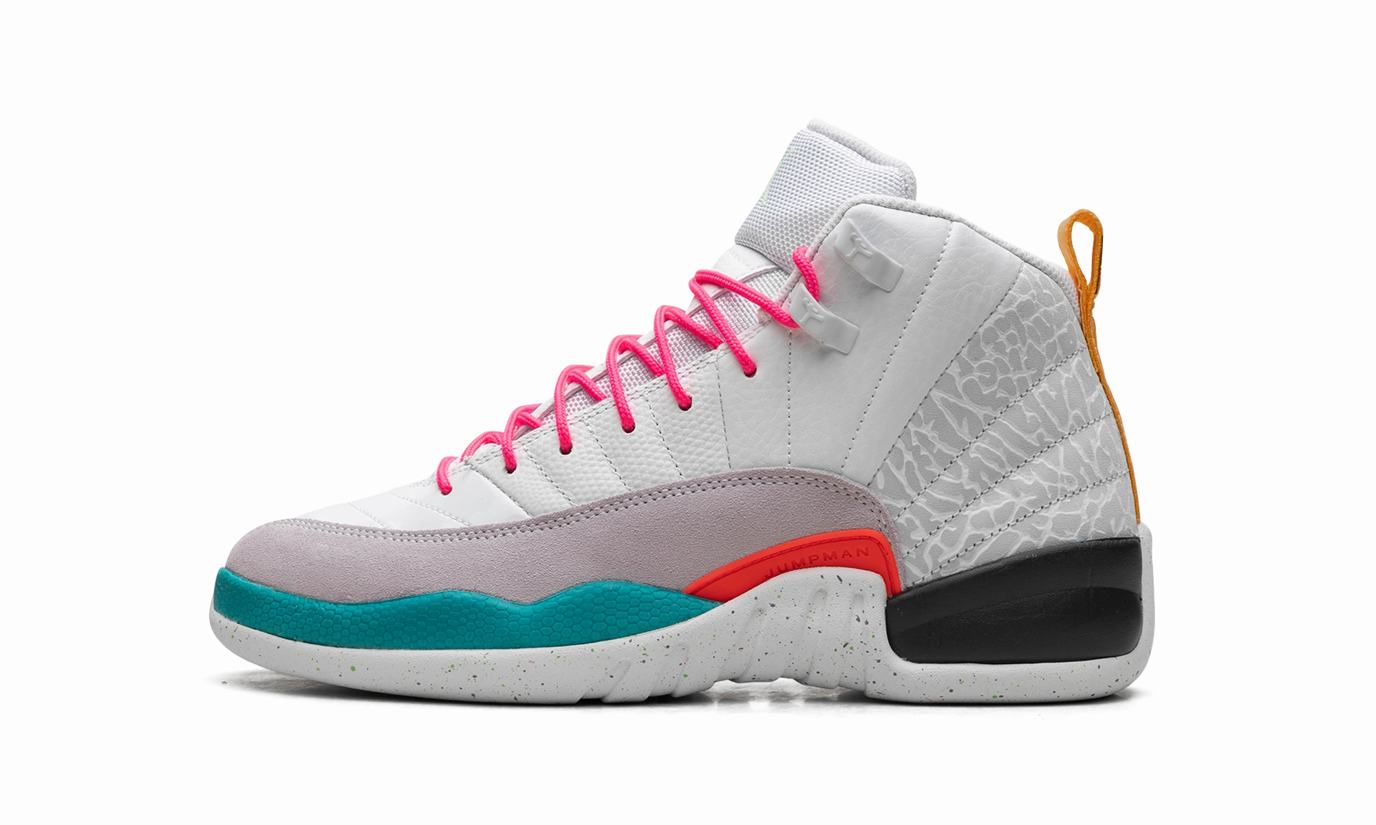 Air Jordan 12 GS "Vapor Green" fair - themed running shoes instep - strap shoes