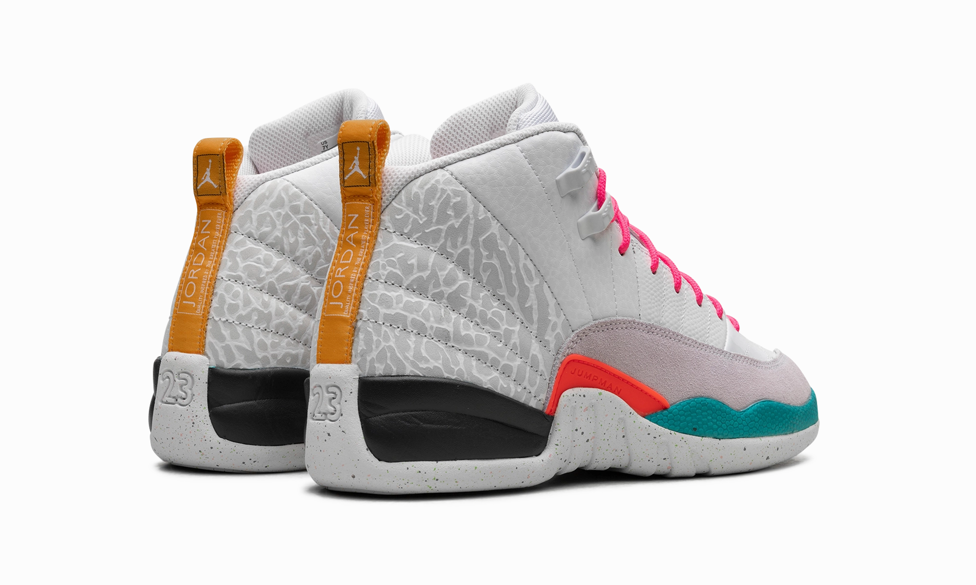 running in a concrete bridge area shoes Air Jordan 12 GS "Vapor Green"