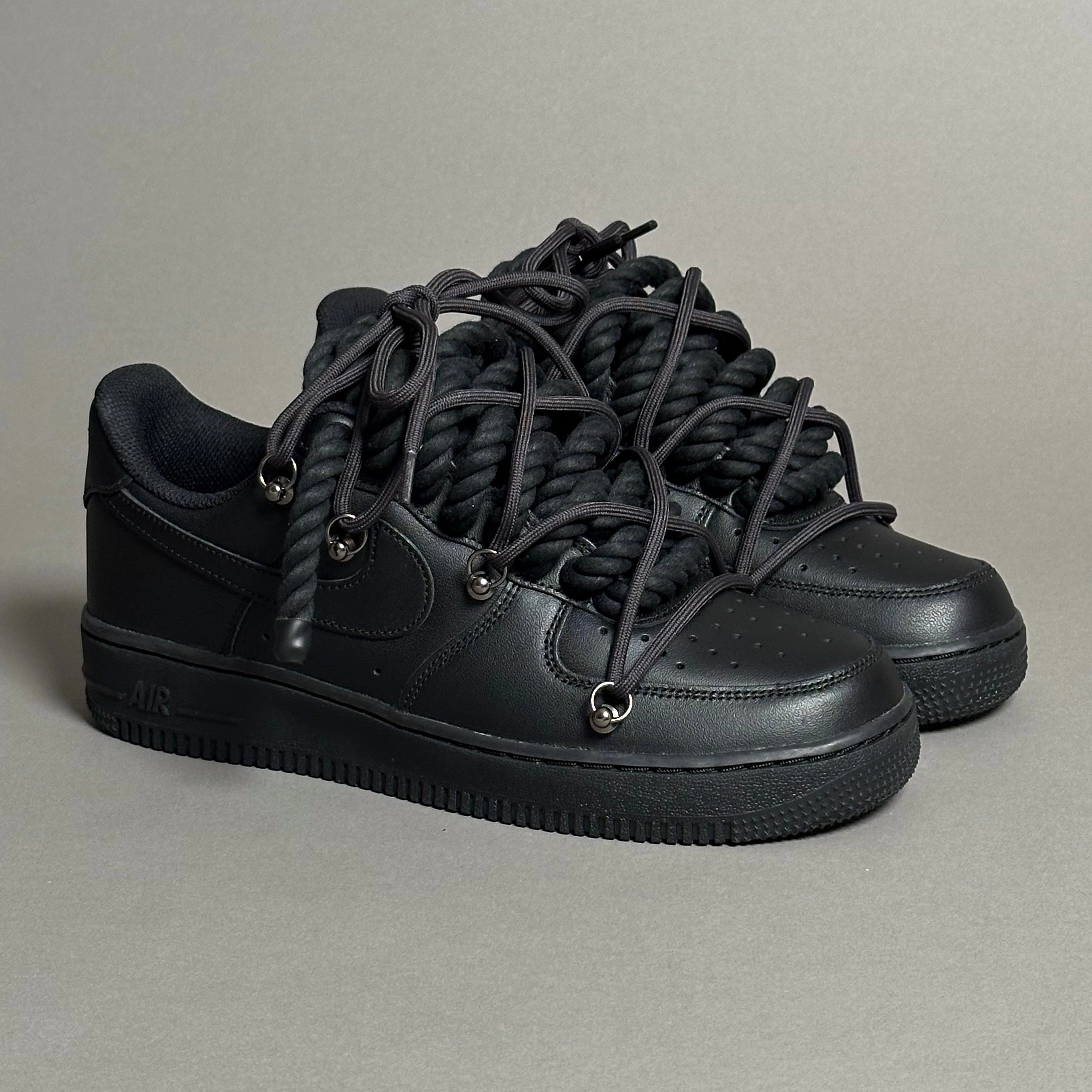 padded - tongue shoes Nike Air Force 1 Rope Laces??Triple Black