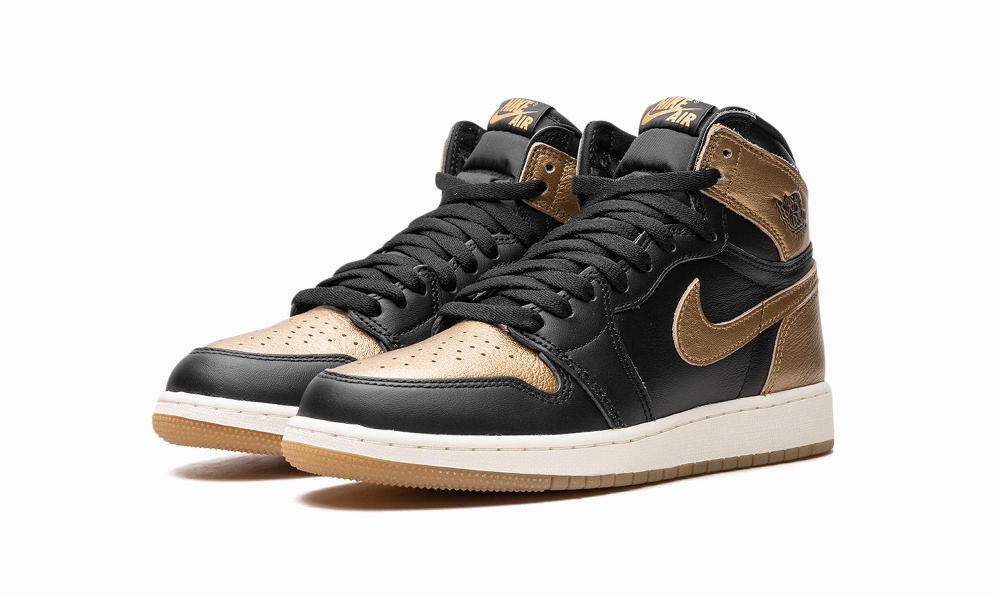 Basic Style Air Jordan 1 GS "Black Metallic Gold"