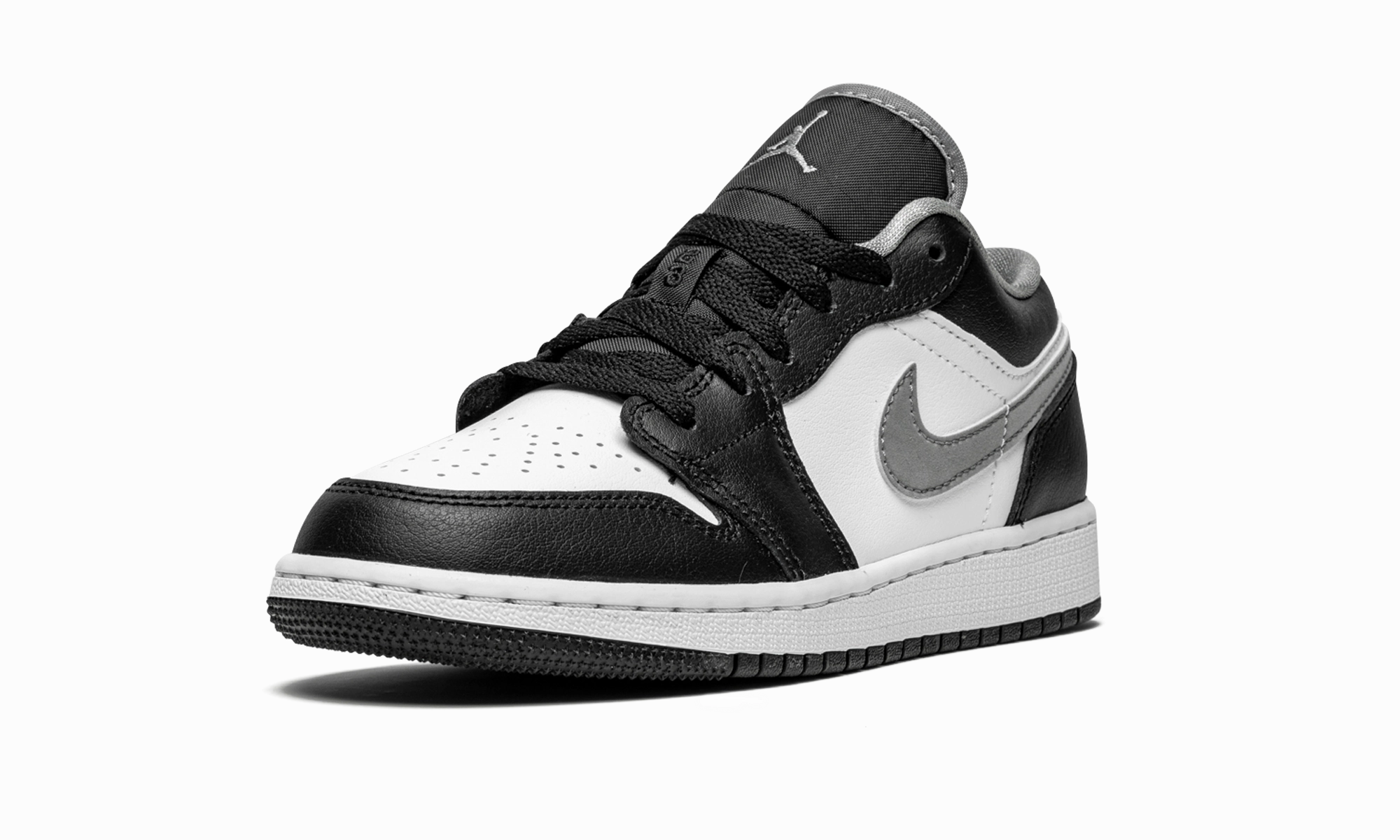 Air Jordan 1 Low GS "Black / Grey / White" Timeless Look Durable Mesh