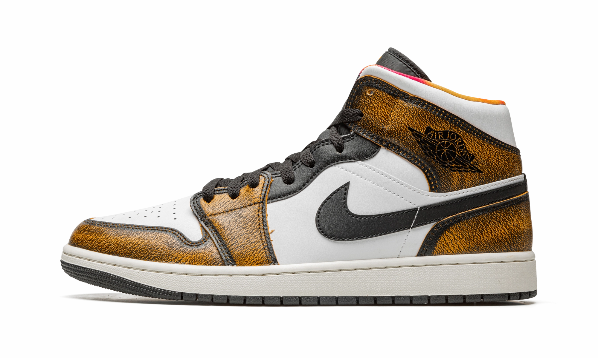 Air Jordan 1 Mid SE "Orange Wear Away" Breathable touch