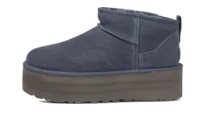 UGG Classic Ultra Mini Platform Boot Eve Blue Canvas Base Shade Sole