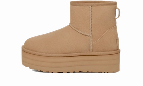 UGG Classic Mini Platform Boot Mustard Seed Fabric Glow Heat Guard