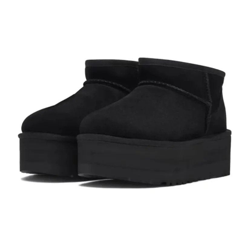 Gold Tone Buckle Lock UGG Ultra Mini Platform Black