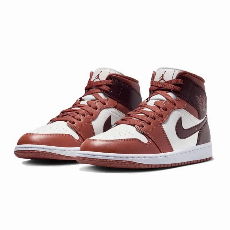 Core Flex Jordan 1 Mid Dusty Peach Night Maroon (Women's)