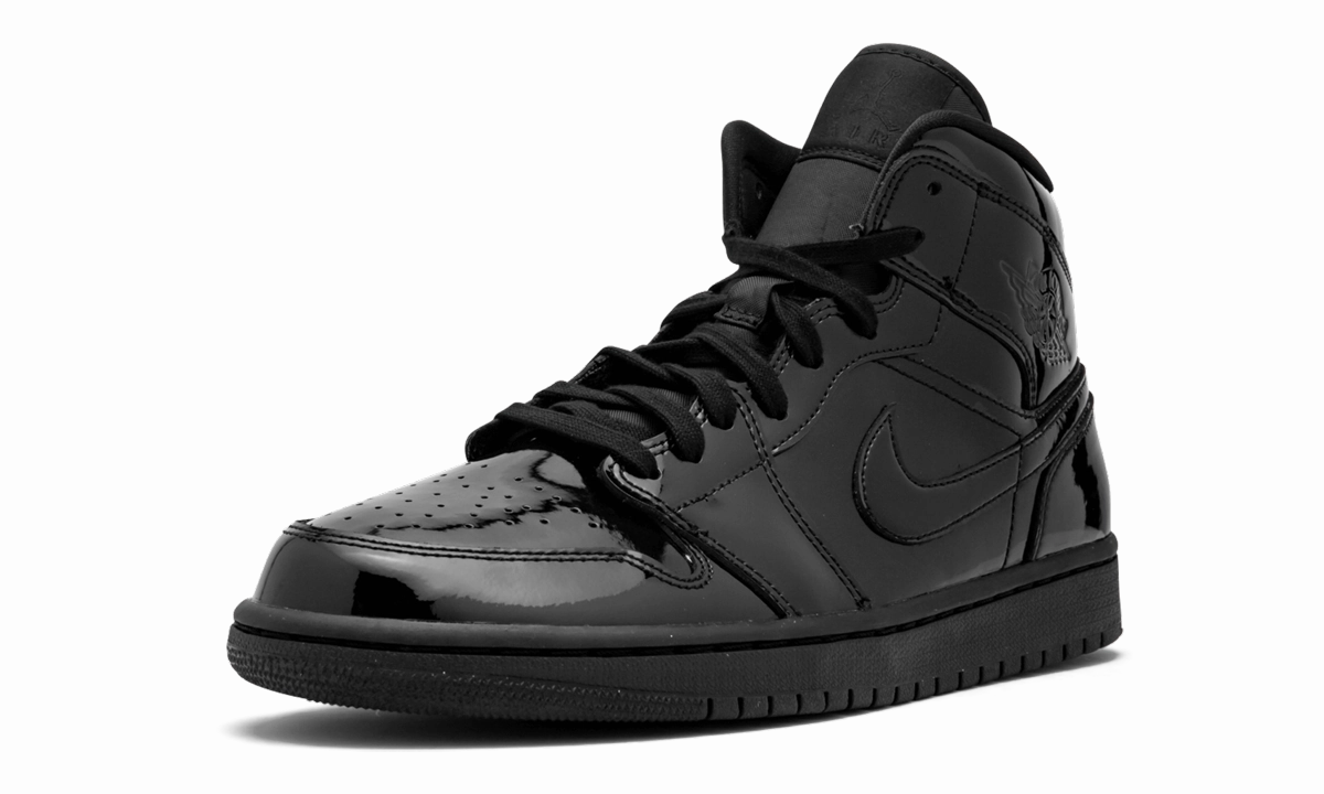 Metallic Trim AIR JORDAN 1 MID WMNS "Black Patent Leather"
