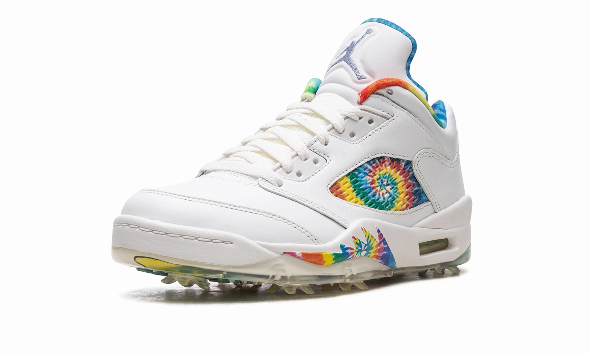 Velcro Closure stylish running shoes Air Jordan 5 Low Golf "Peace, Love, and Golf"