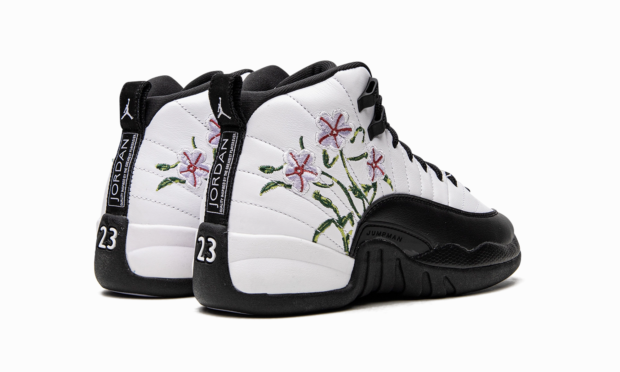 Narrow fun run running wear Air Jordan 12 GS "Floral"