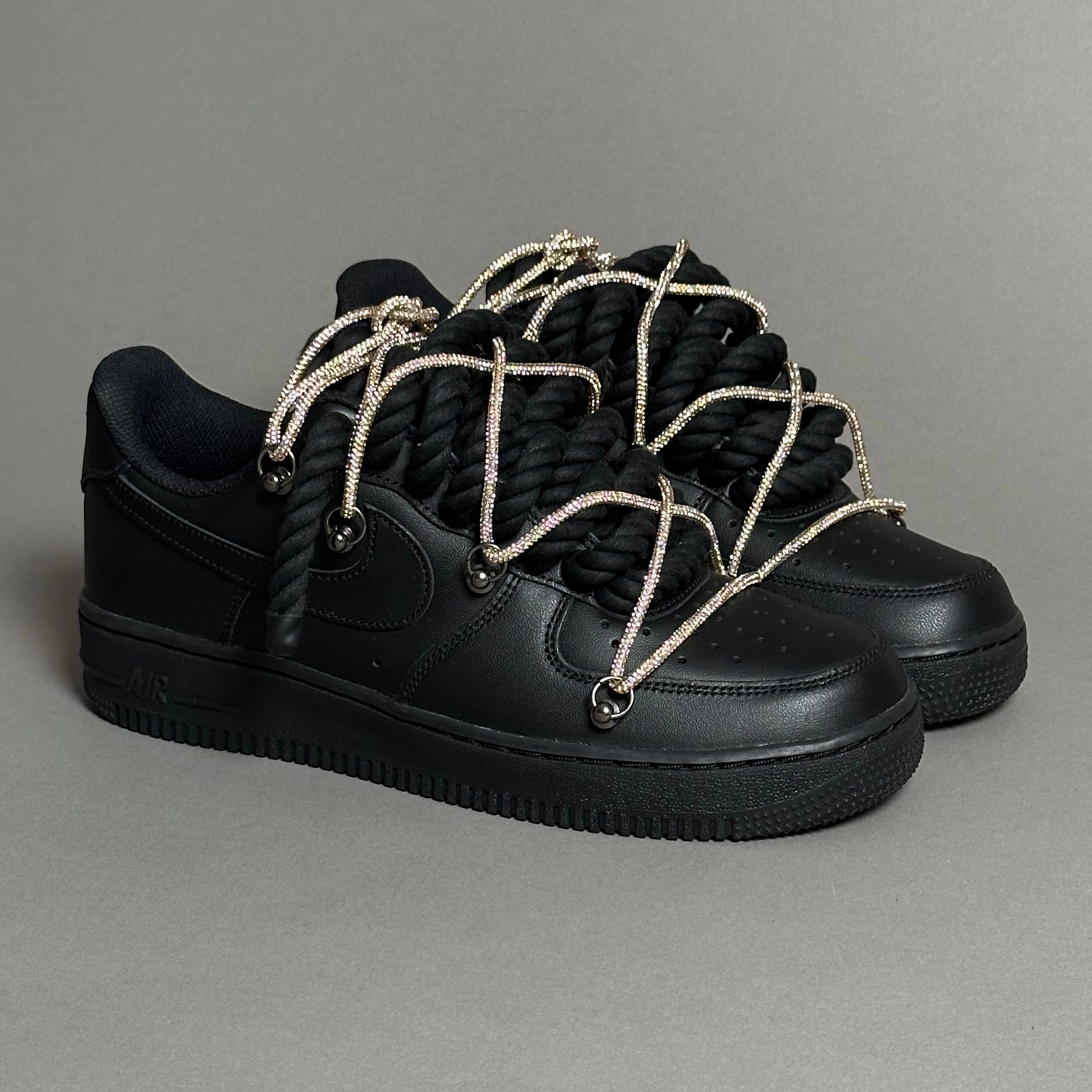 foam - sole - feature shoes Nike Air Force 1 Rope Laces Black" Triple Swarovski Gold V1