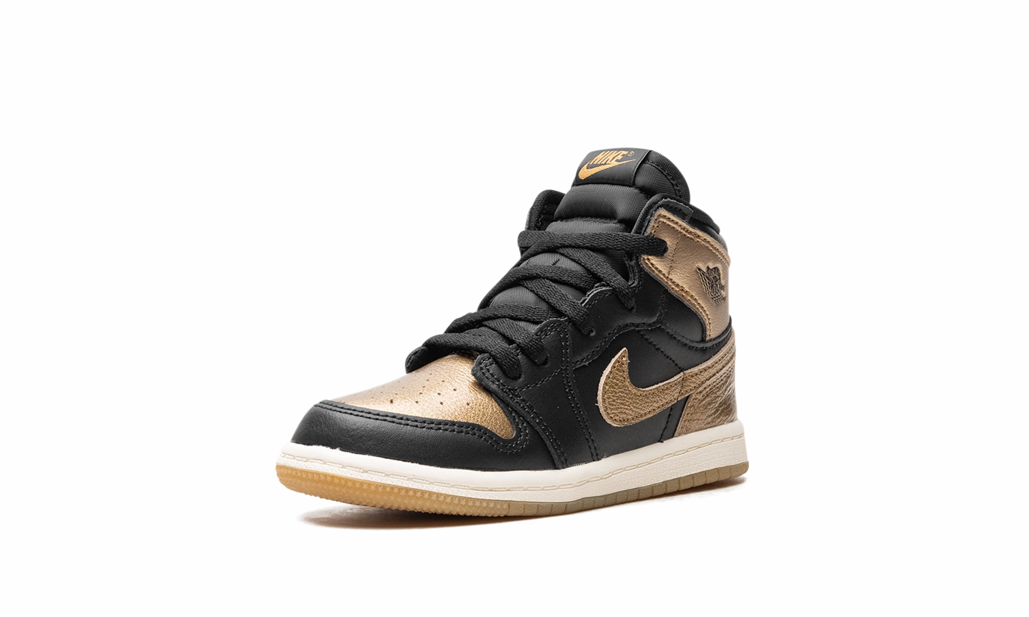 Air Jordan 1 TD "Black Metallic Gold" Classy durability