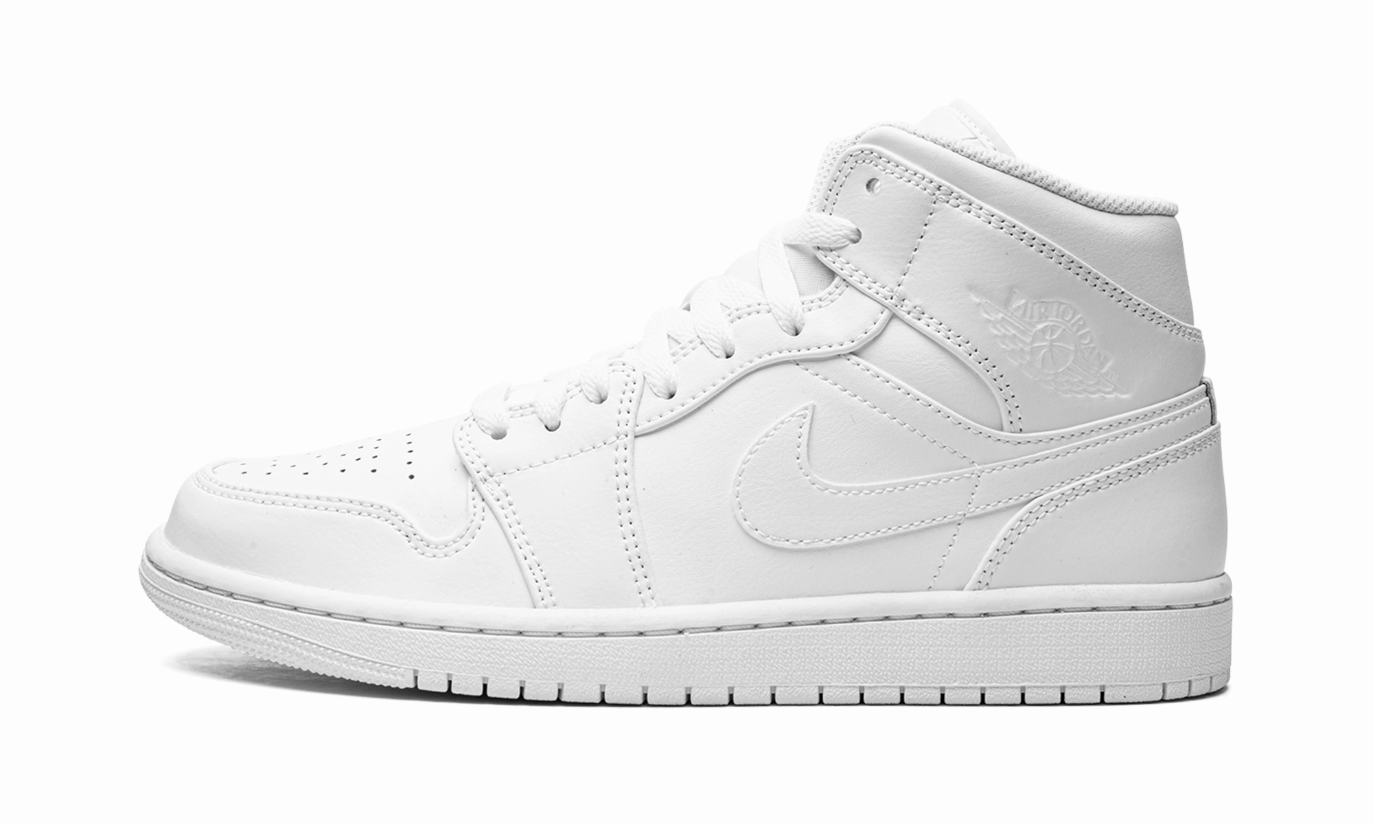 Air Jordan 1 Mid "Triple White" Motion Friendly Everyday Runner