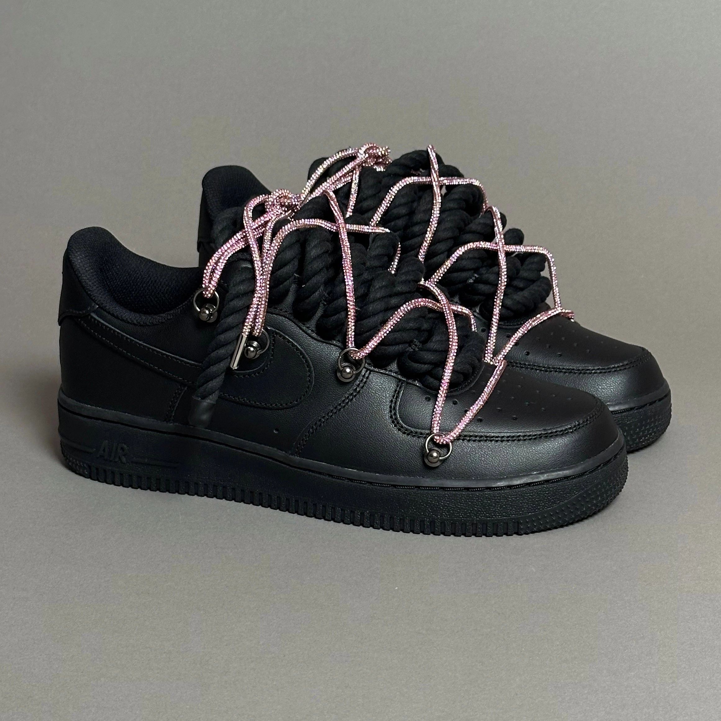 Nike Air Force 1 Rope Laces Black" Triple Swarovski Pink V1 Easy to Carry fashionable - feature shoes