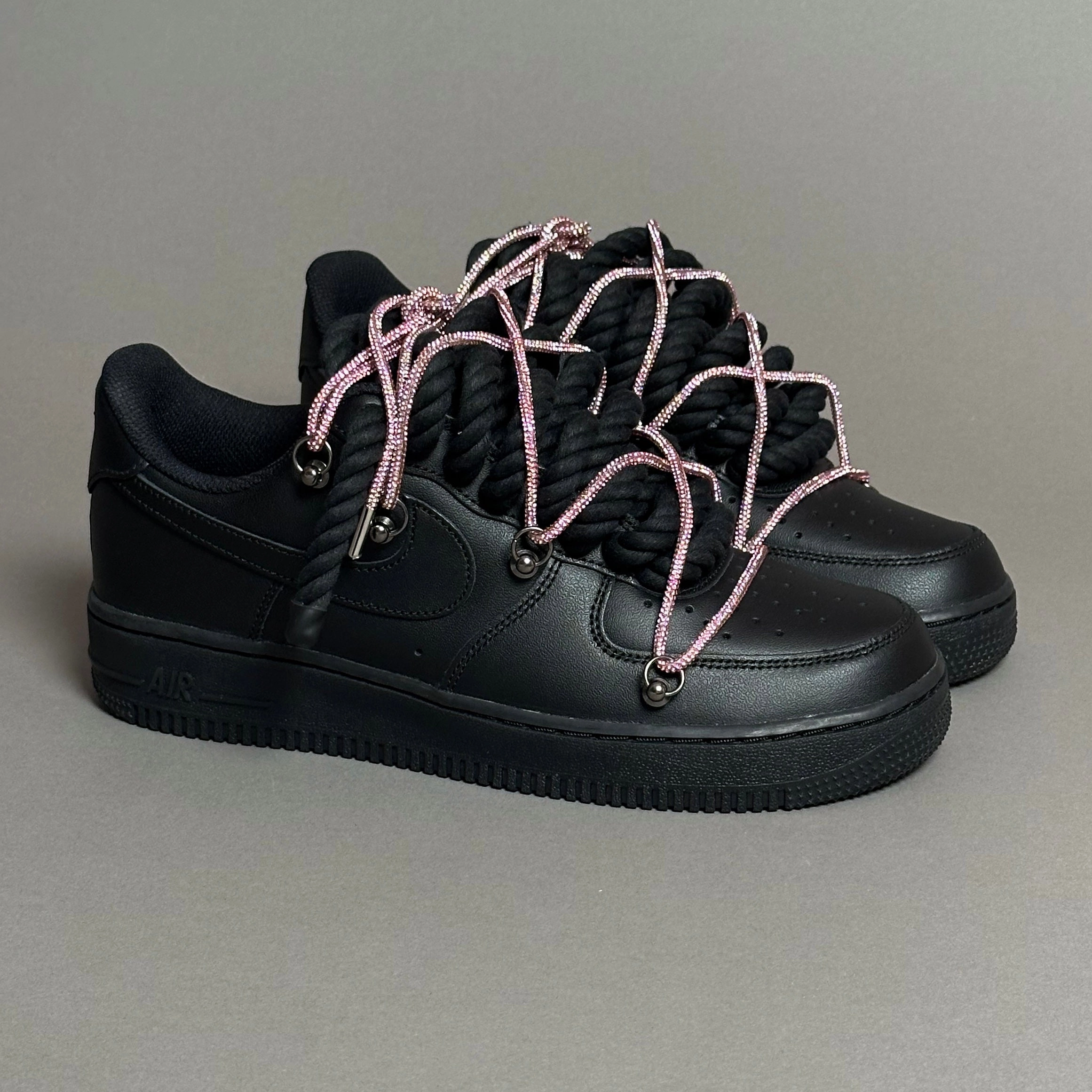Nike Air Force 1 Rope Laces Black" Triple Swarovski Pink V1 track running gear smooth - sole shoes
