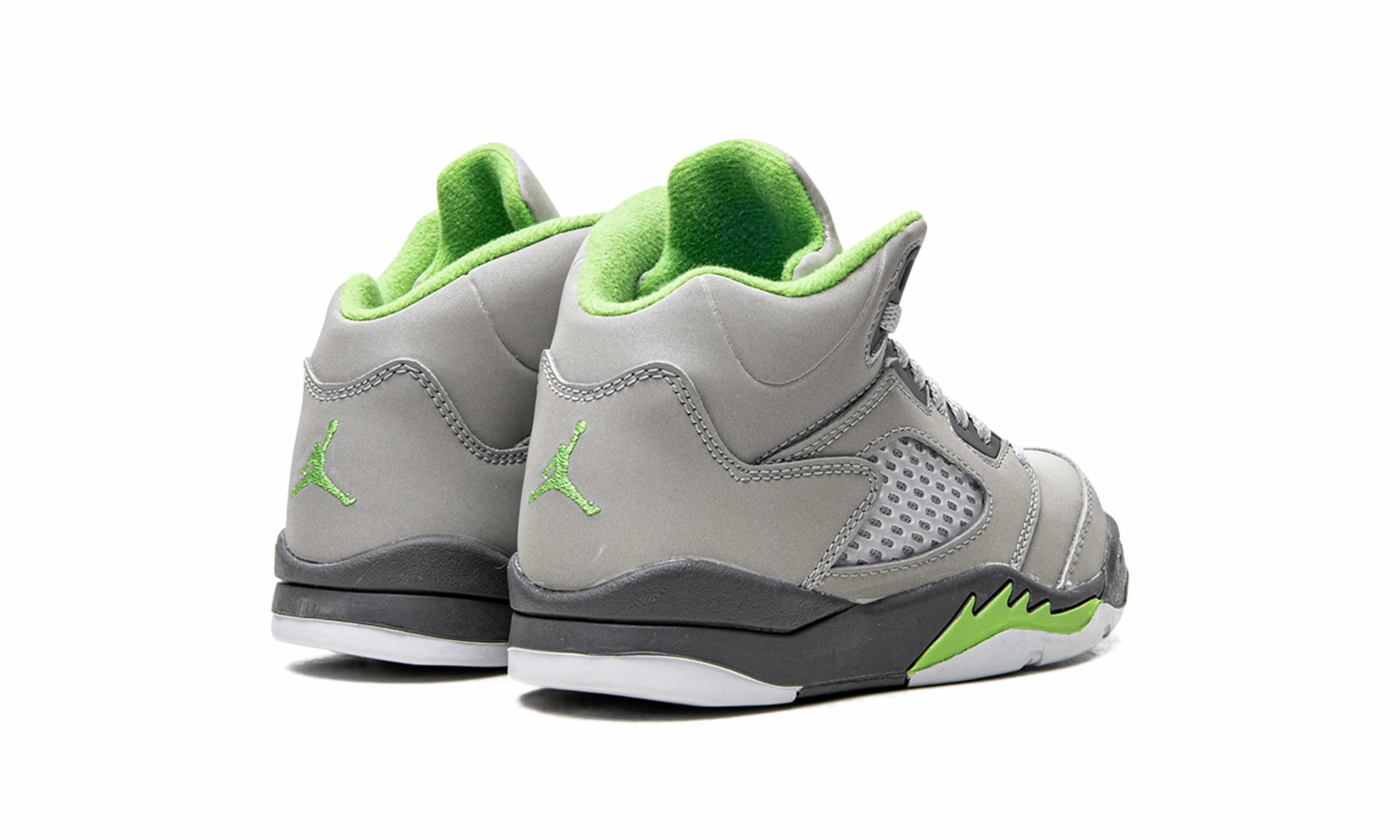 Air Jordan 5 Retro PS "Green Bean" running on dirt roads