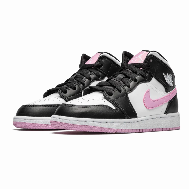 Air Jordan 1 Mid GS White Light Arctic Pink Plush Sole All-Day Support