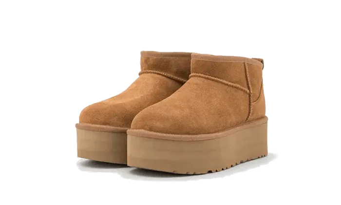 Knit Glow UGG Classic Ultra Mini Platform Boot Chestnut