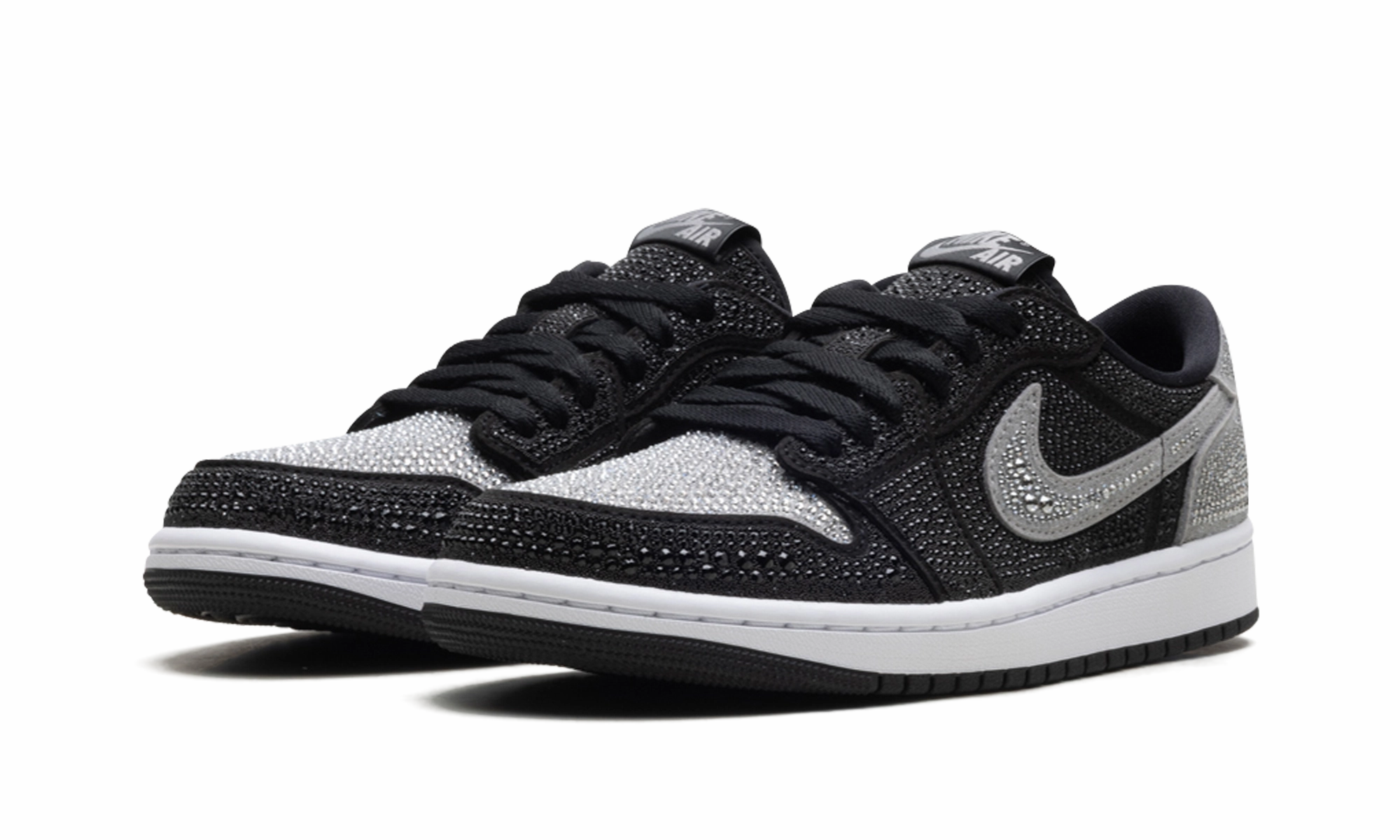 Vent Mesh Hybrid style Air Jordan 1 Retro Low OG WMNS "Swarovski - Stealth"