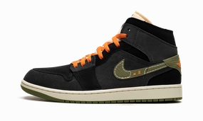 Air Jordan 1 Mid SE Craft "Anthracite Light Olive" Signature flexibility