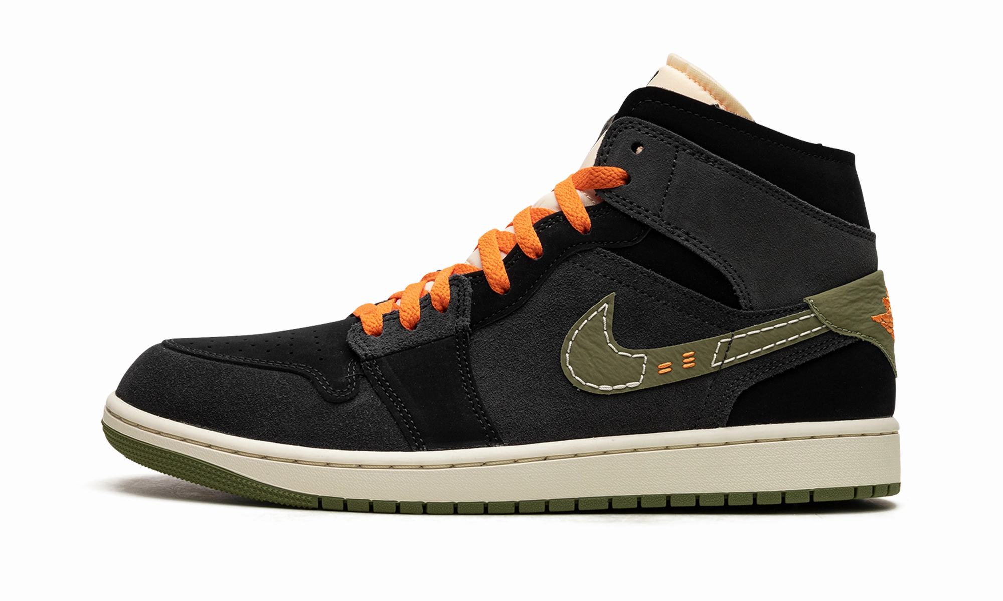 Air Jordan 1 Mid SE Craft "Anthracite Light Olive" Signature flexibility