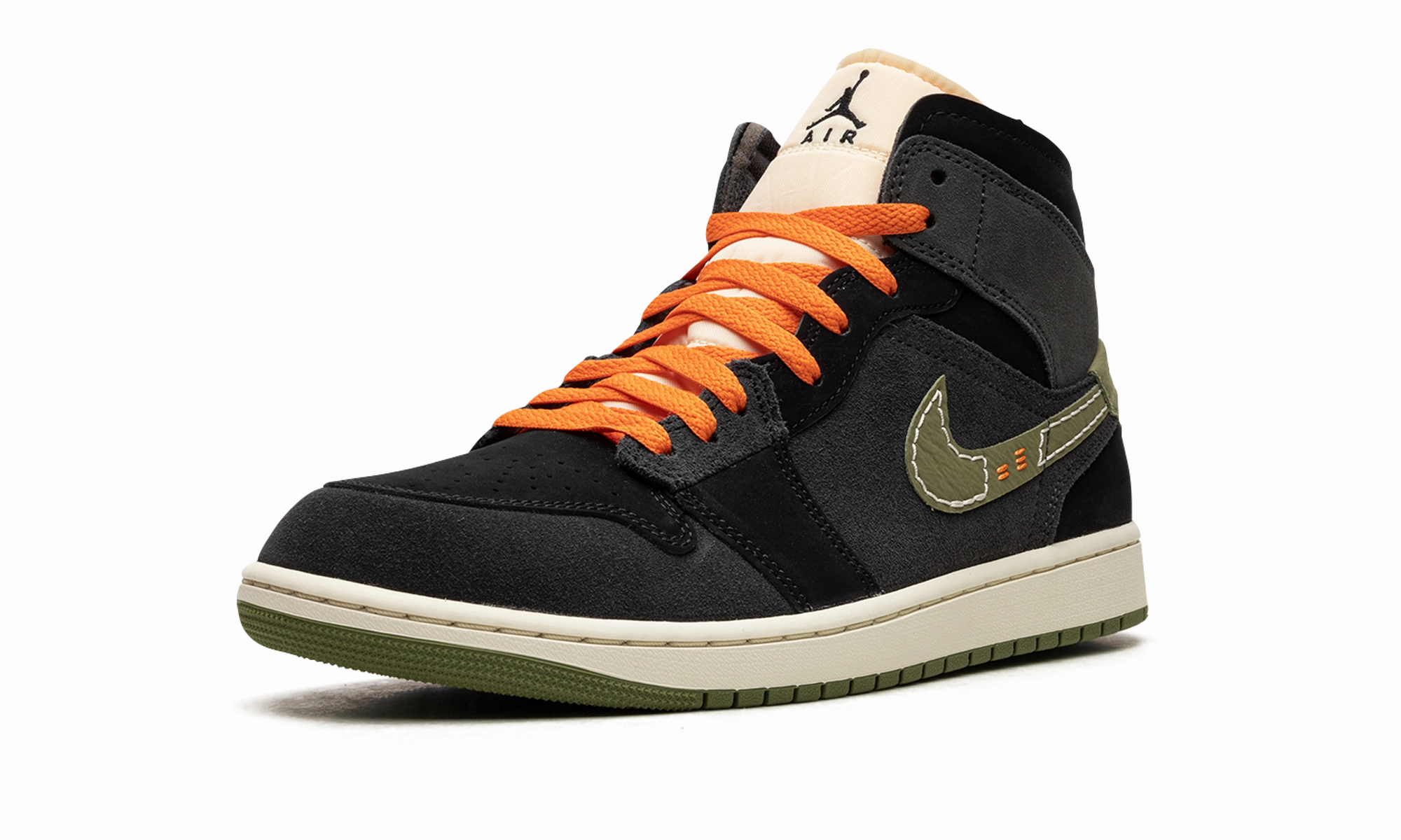Air Jordan 1 Mid SE Craft "Anthracite Light Olive" Elevated shock absorption Relaxed Step