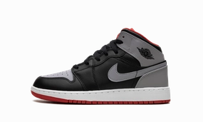 AIR JORDAN 1 MID GS "Black Grey Red" Slim Form
