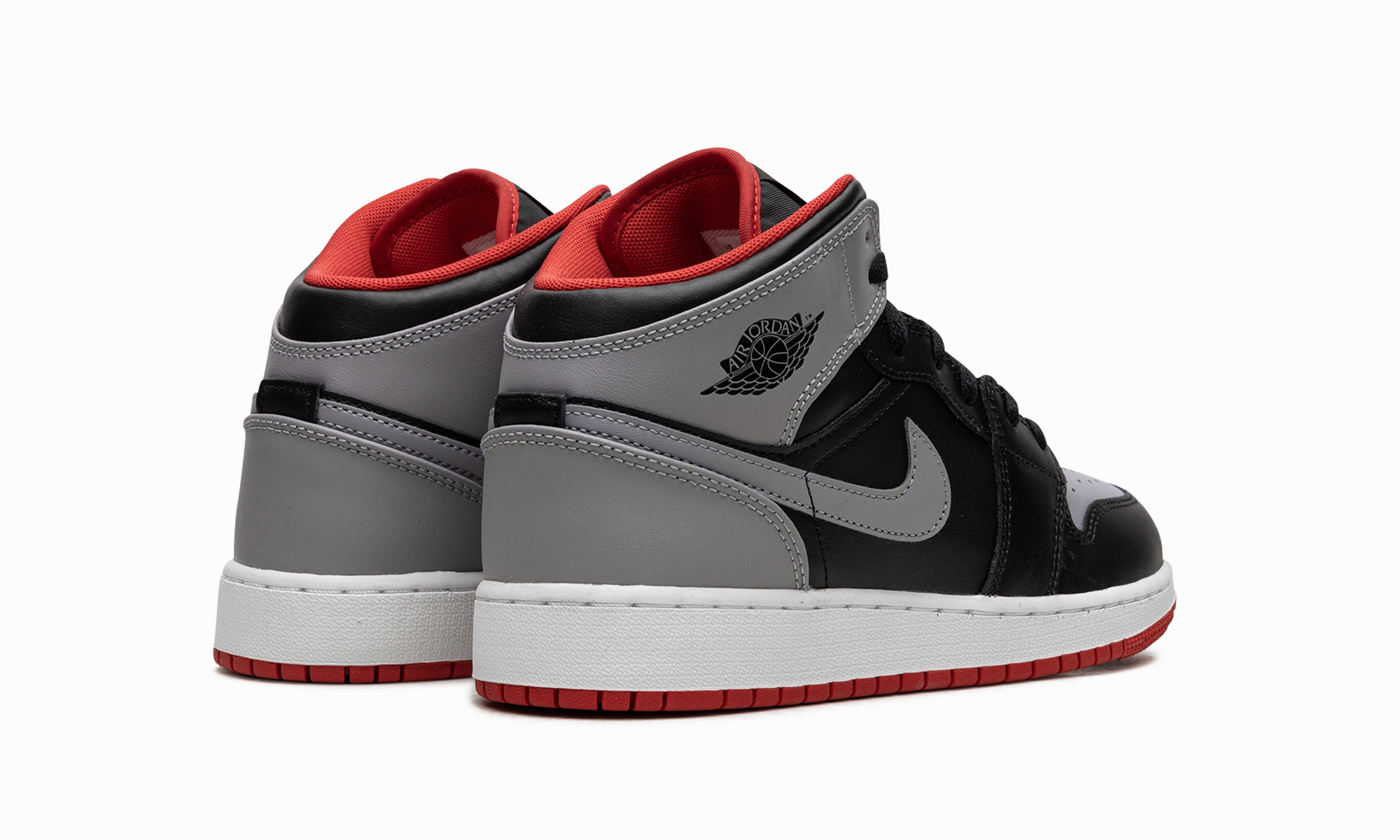 Metallic Trim AIR JORDAN 1 MID GS "Black Grey Red"
